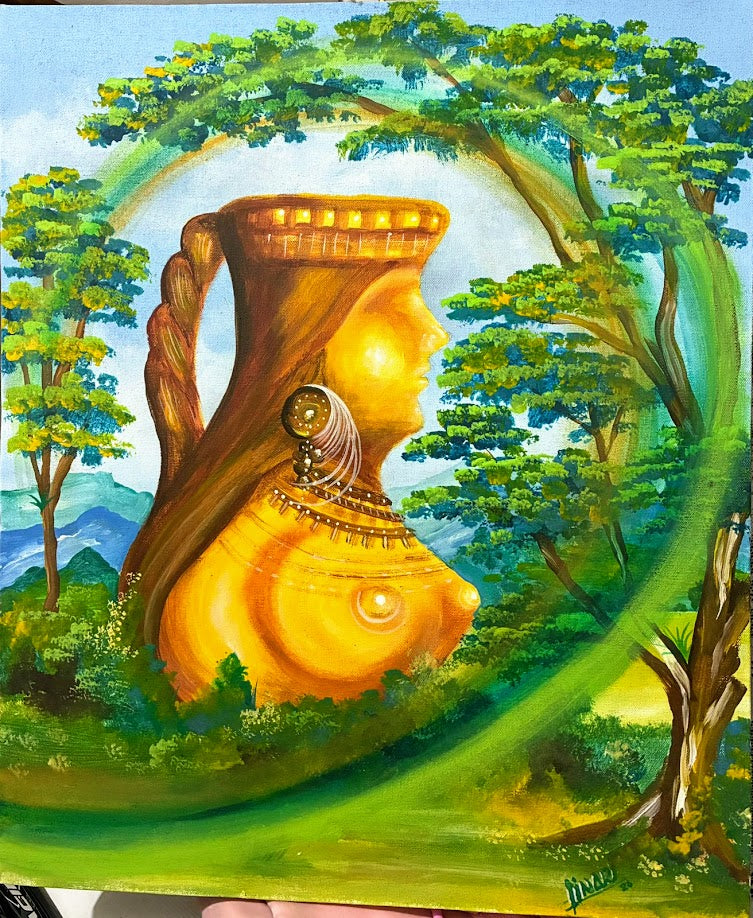 LA INDIA PRECOLOMBINO ACRILICO