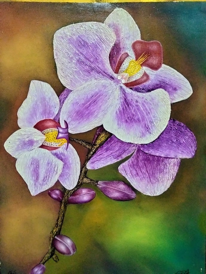 ORQUIDEA PURPURA LIENZO AL OLEO