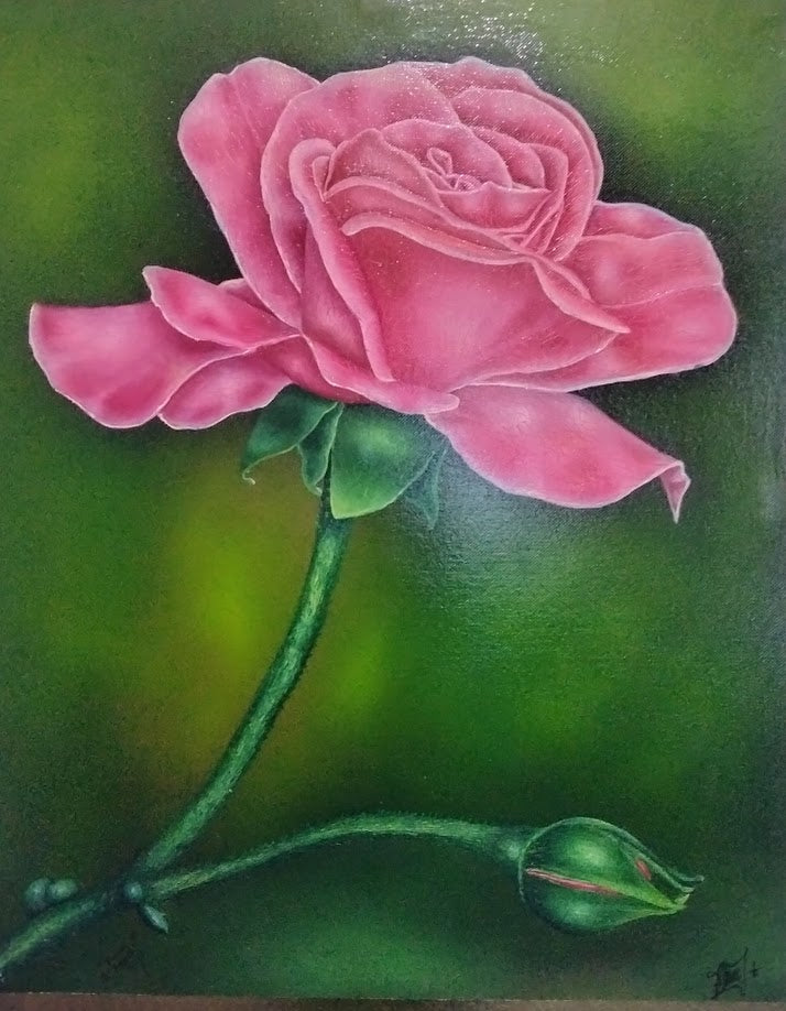 ROSA ILUMINADA LIENZO AL OLEO