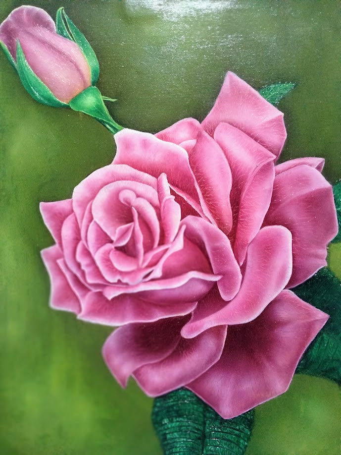 ROSA ROMANTICA LIENZO AL OLEO