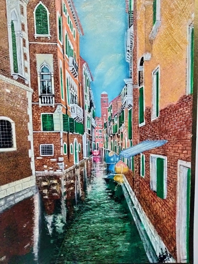 VENEZIA ESTRECHO LIENZO AL OLEO