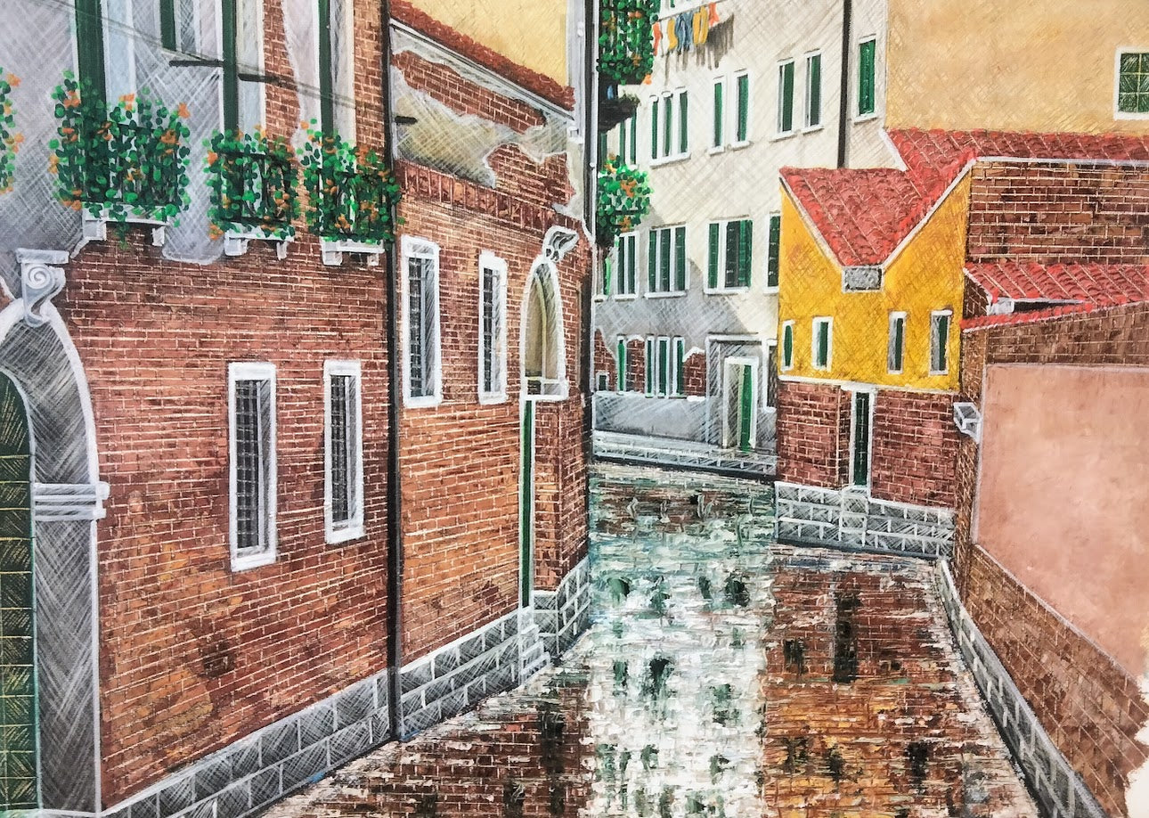 AMANESER EN VENEZIA   LIENZO AL OLEO