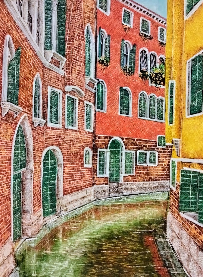 ATARDESER EN VENECIA  LIENZO AL OLEO