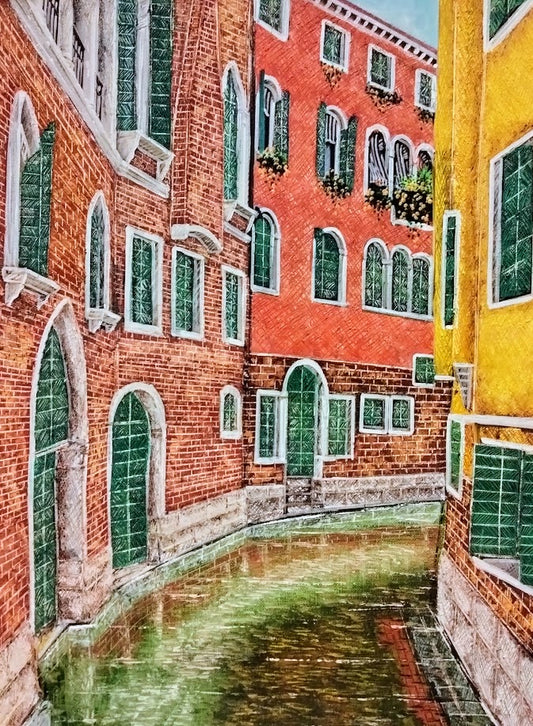 ATARDESER EN VENECIA  LIENZO AL OLEO