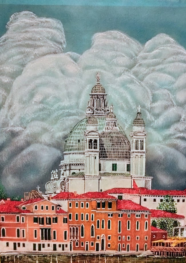 BASILICA SANTA MARIA DELLA SALUTE VENECIA  LIENZO AL OLEO