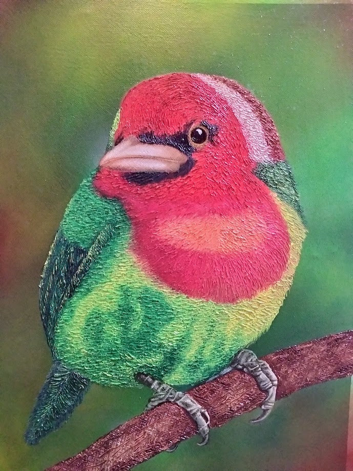 CABECIROJO    LIENZO AL OLEO