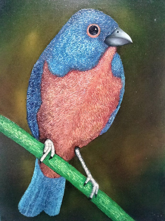 COLORIN AZUL ROJO   LIENZO AL OLEO