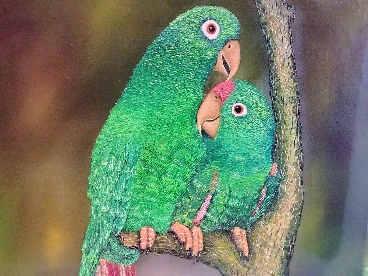 COPIA DE LOROS    LIENZO AL OLEO