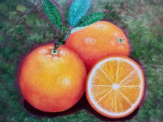 NARANJAS CARTULINA LIENZO AL OLEO