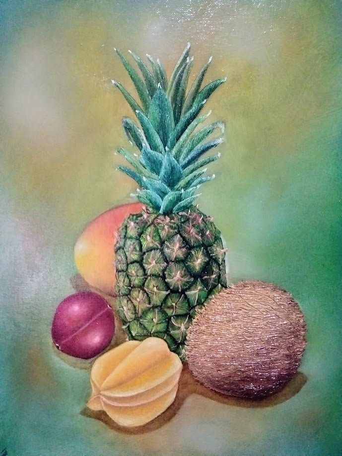 PIÑA RODEADA   LIENZO AL OLEO
