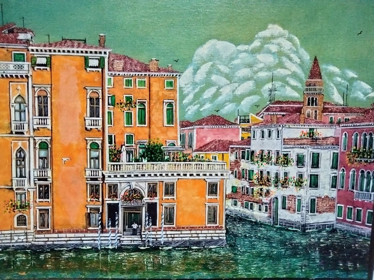 VENEZIA NUBLOSA    LIENZO AL OLEO