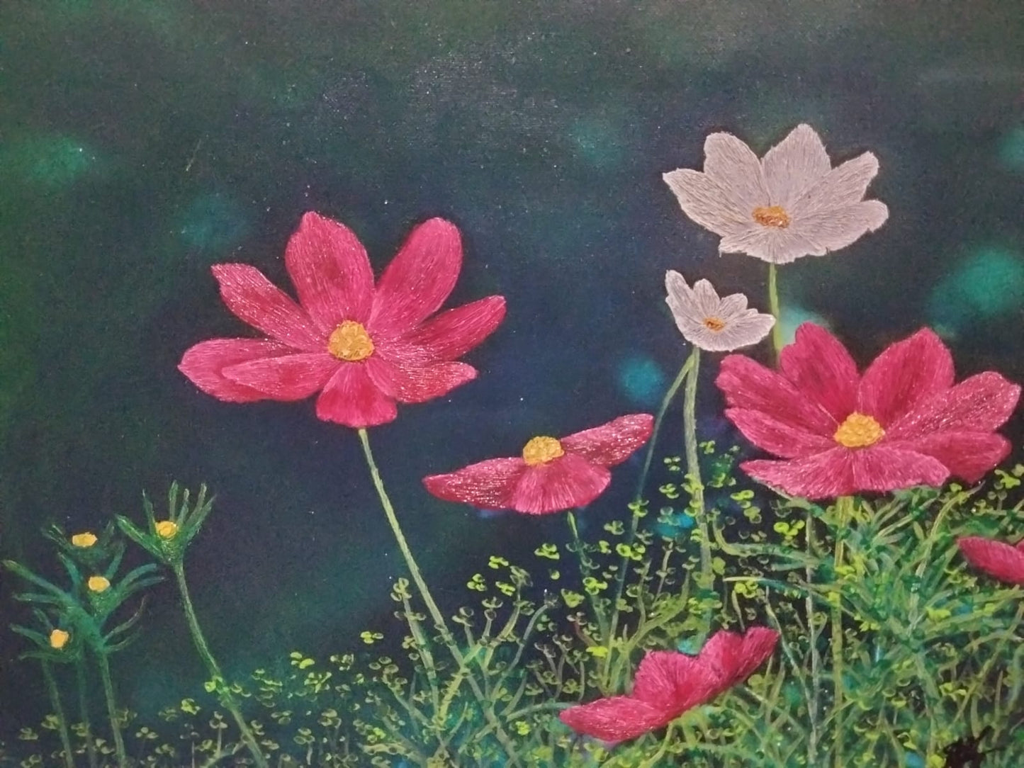 Flores lienzo al oleo