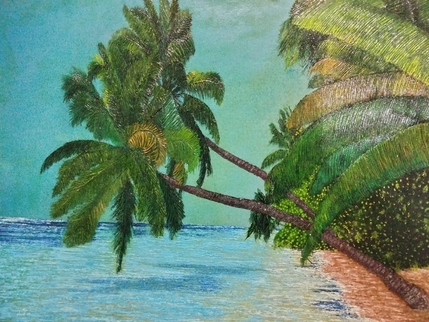 Playa lienzo al oleo